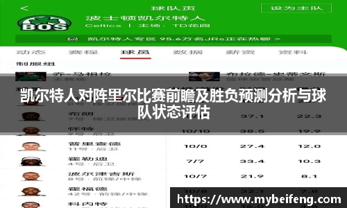 凯尔特人对阵里尔比赛前瞻及胜负预测分析与球队状态评估